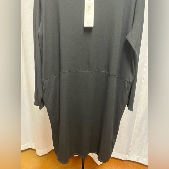 Eileen Fisher Black Ballet Neck Viscose Dress NWT | size Medium - Picture 3 of 5